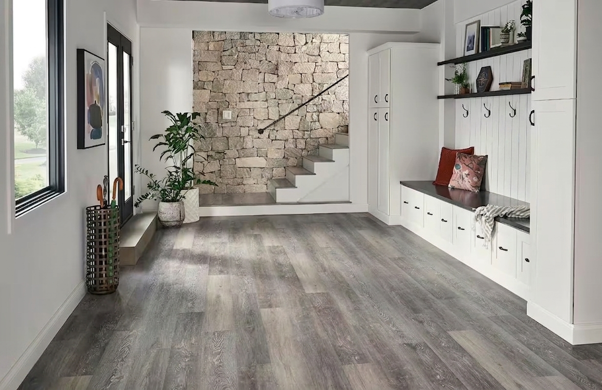 Laminate flooring installed in a Houston bedroom by J&L Luxury Flooring Houston
