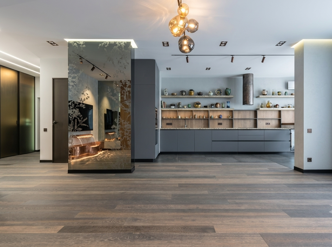 Luxury vinyl plank flooring in a West Houston home by J&L Luxury Flooring Houston